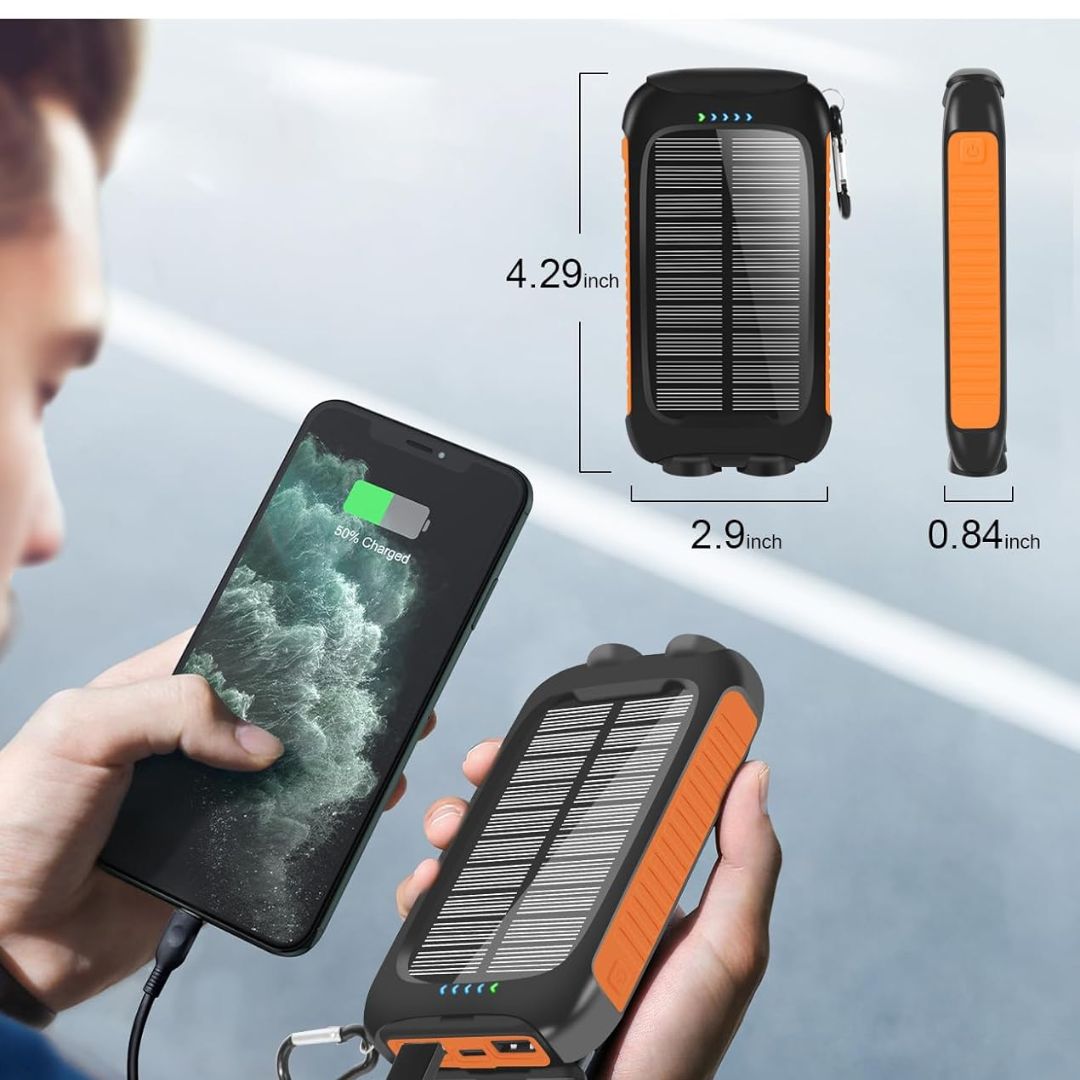 Cargador Portátil Solar YELOMIN De 38800 mAh, Batería Externa De 5 V/3,1 A, Cargador Rápido, Puertos Tipo C Con Linternas LED, perfecto Para Viajes De Camping - KATZER