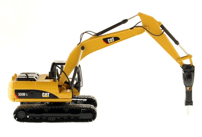 320D L Tracked Excavator with Hammer, 1:50 Scale