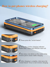Thumbnail for Cargador Portátil Solar ZONHOOD 38,800 mAh. Carga Rápida Inalambrica & USB Compatible con iPhone & Multi Entrada - KATZER
