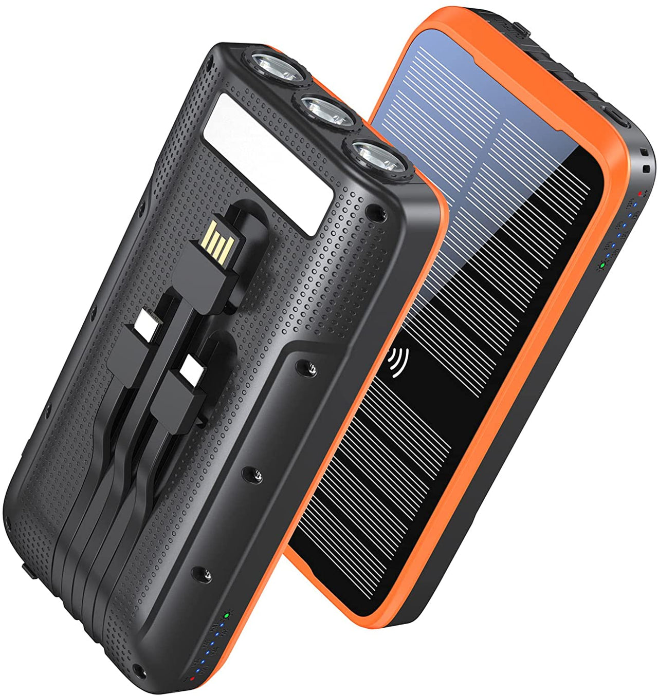 Cargador Portátil Solar ZONHOOD 38,800 mAh. Carga Rápida Inalambrica & USB Compatible con iPhone & Multi Entrada - KATZER