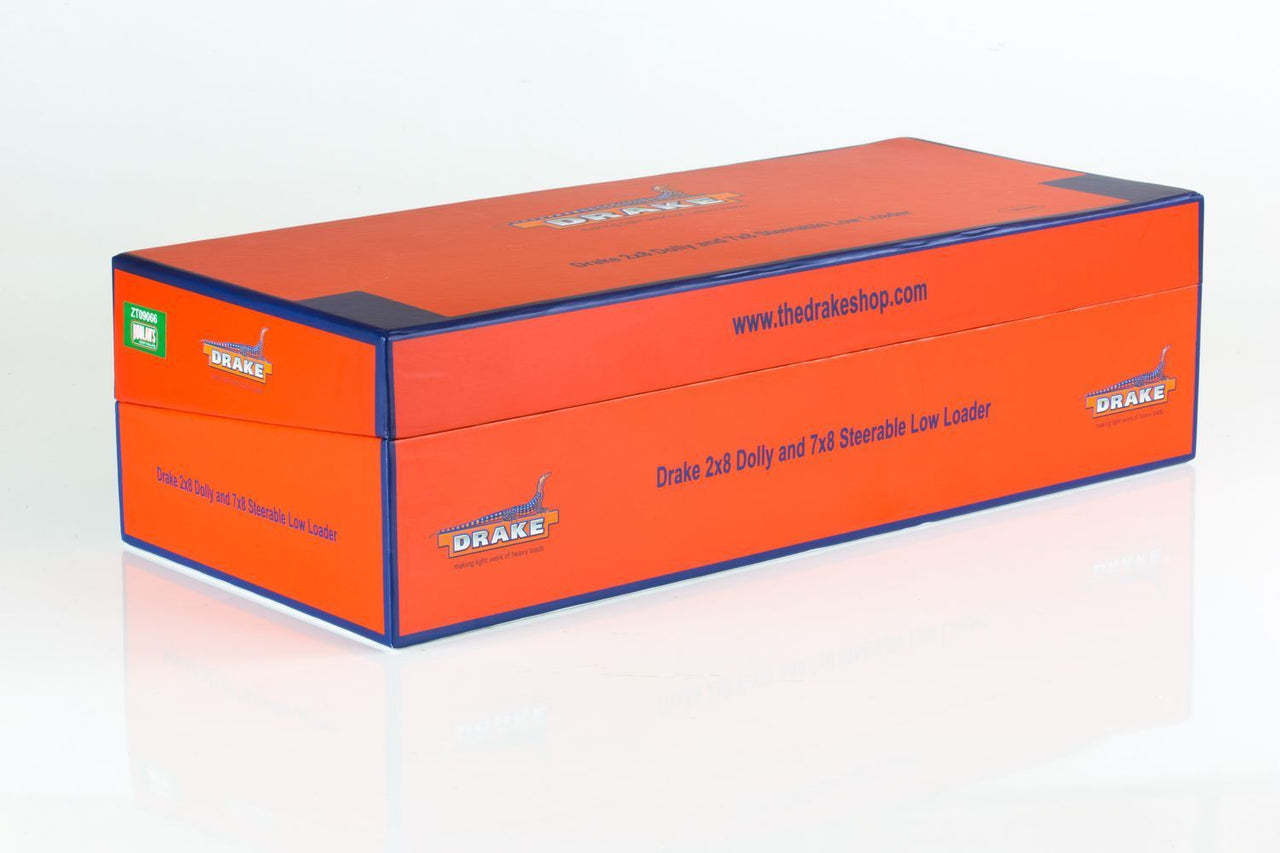 ZT09072 Remolque Especial Drake 2x8 con Camabaja Direccional 7x8 Escala 1:50 - Vintage Burgundy - KATZER