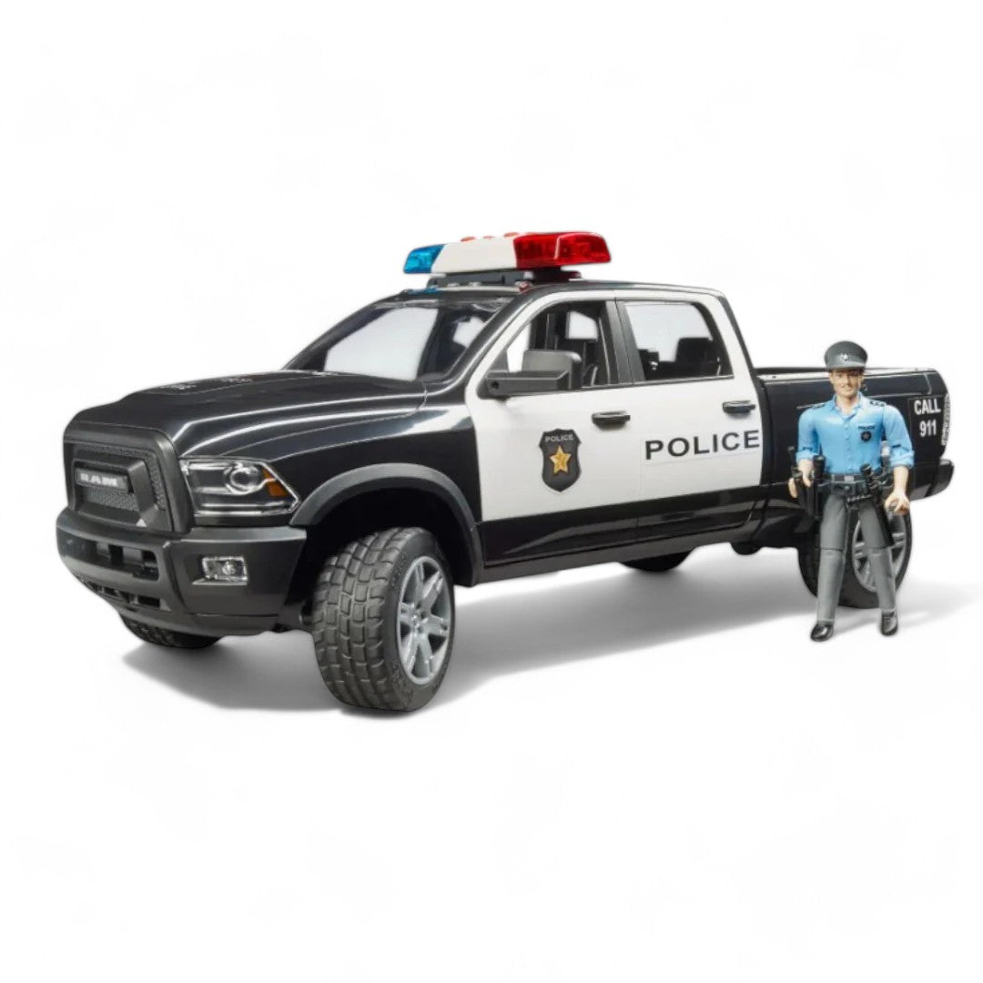 Camioneta De Policía Dodge Ram & Figura De Policía Escala 1:16
