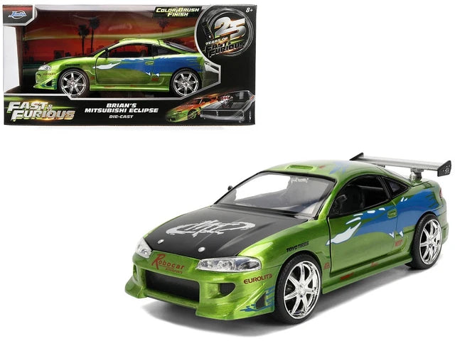 Auto Mitsubishi Eclipse Año 1995 Escala 1:24 Edición del 25.º Aniversario De Rápidos Y Furiosos