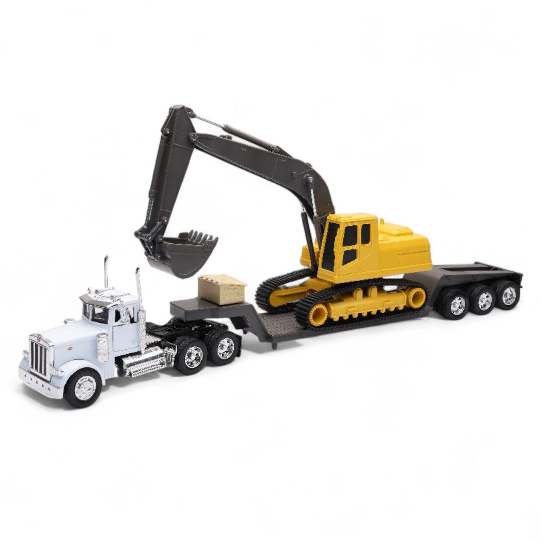 Cama Baja Peterbilt 379 & Excavadora Escala 1:32