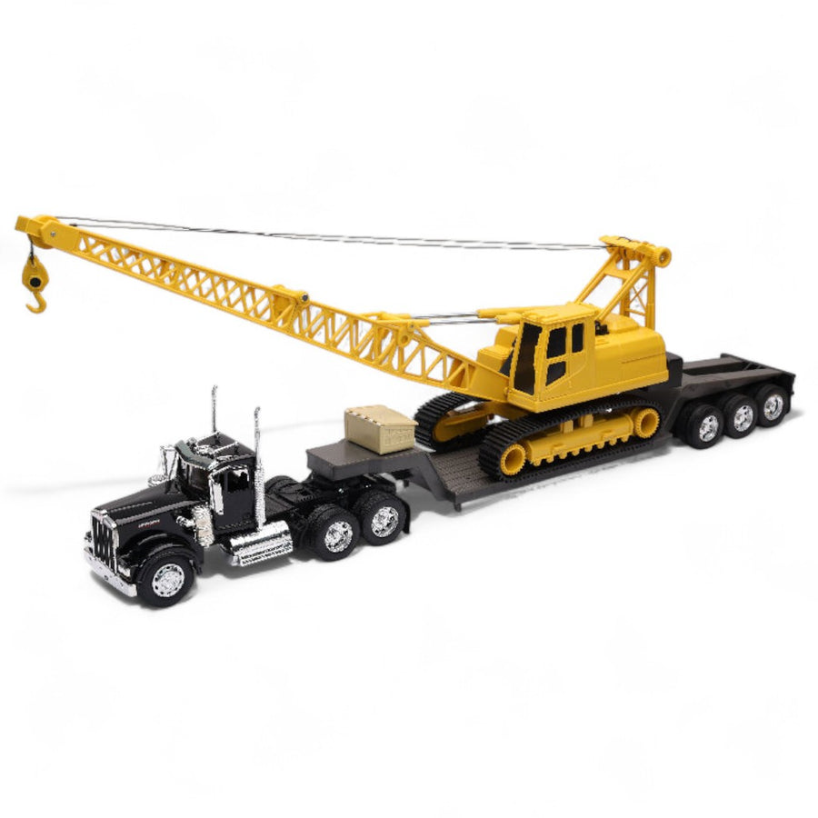 Cama Baja Kenworth W900 & Grúa De Orugas Escala 1:32