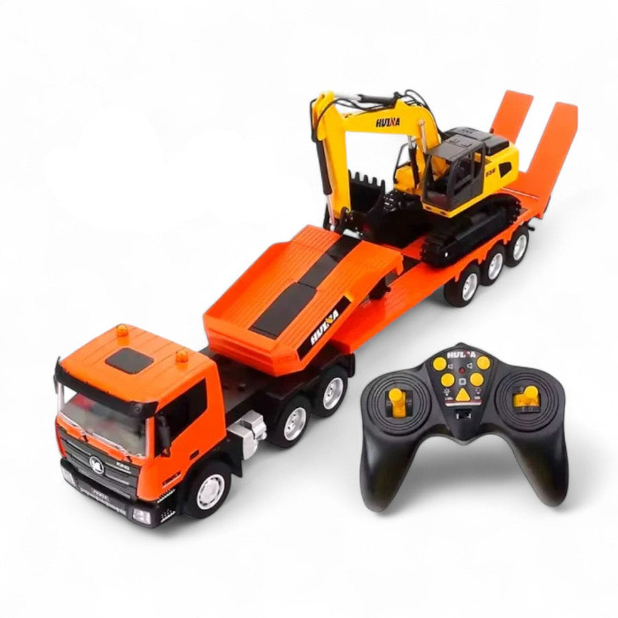 Cama Baja & Excavadora Control Remoto Huina Escala 1:24