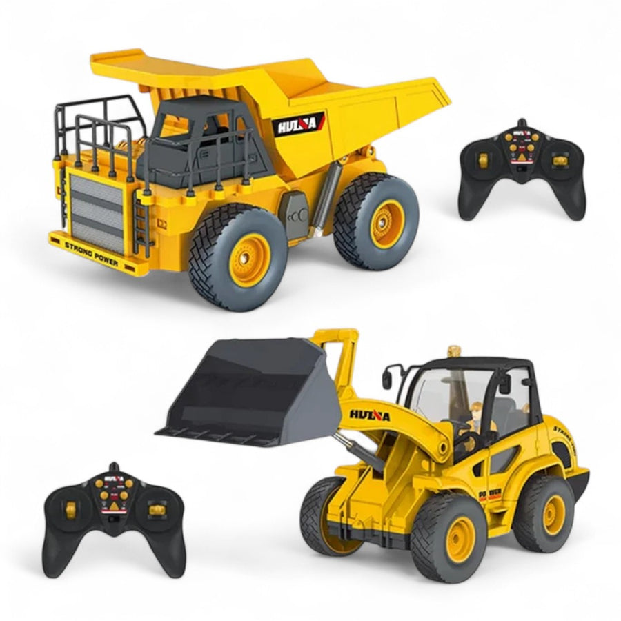 Camión Minero & Cargador De Ruedas Control Remoto Huina Escala 1:24