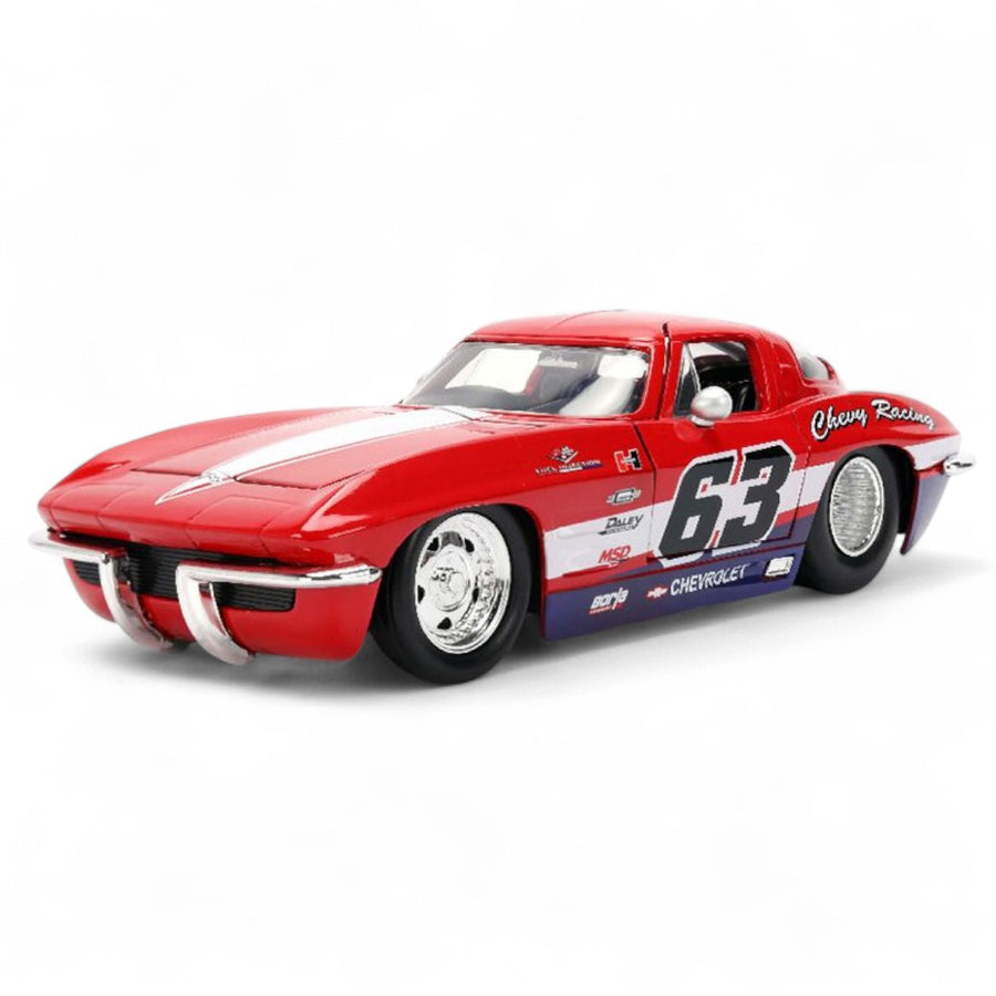 Auto Chevrolet Corvette Año 1963 #63 Chevy Racing BigTime Muscle Escala 1:24