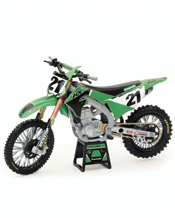 Motocicleta Kawasaki KX450F Año 2022 #21 Jason Anderson Escala 1:12
