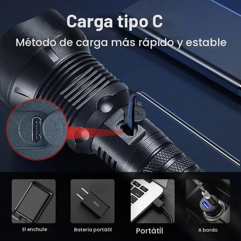 Linterna Super Potente 990000 Lúmenes 3 Modos