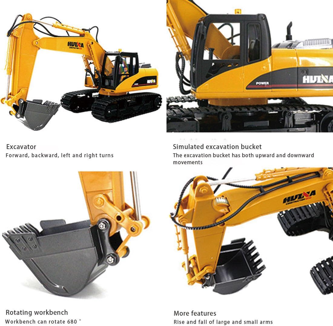 Excavadora Control Remoto Huina Escala 1:14