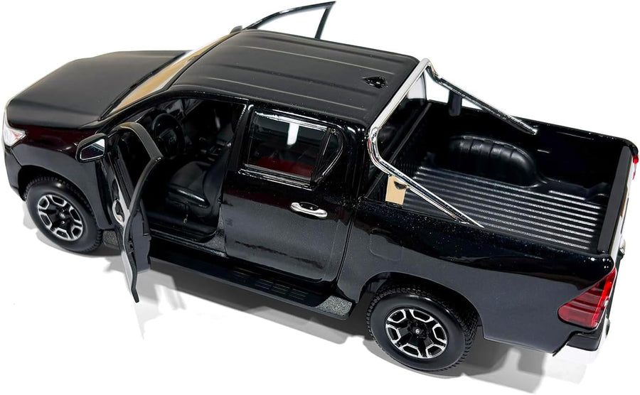 Auto Toyota Hilux Pickup Edición Exclusiva Color Negro Escala 1:27