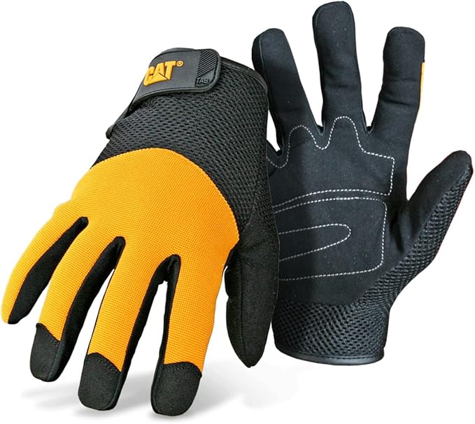 Guantes Caterpillar De Cuero Con Malla Superior