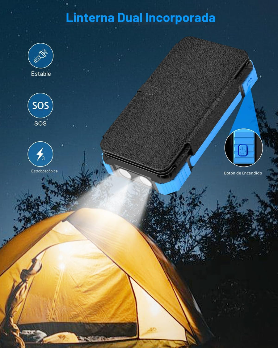 Kepswin 38800mAh Solar Portable Charger, 5V/3.1A Power Bank, Fast Charger, Type-C Ports with LED Flashlights, Perfect for Camping Trips 