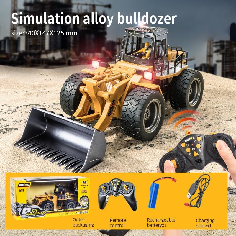 Cargador De Ruedas Control Remoto Huina Escala 1:18