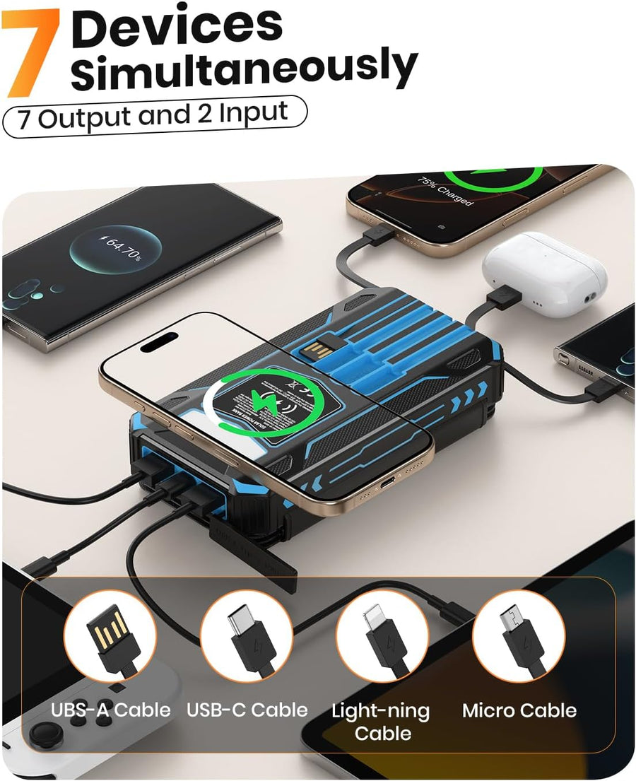 Cargador Portátil Solar 48000mAh 4 Paneles Solares Carga Rápida