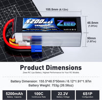 Thumbnail for Li-Ion Battery (JST red Connector) 2s 7.4V 1200 mAh Huina 1592/1593