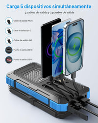 Thumbnail for Kepswin 38800mAh Solar Portable Charger, 5V/3.1A Power Bank, Fast Charger, Type-C Ports with LED Flashlights, Perfect for Camping Trips 