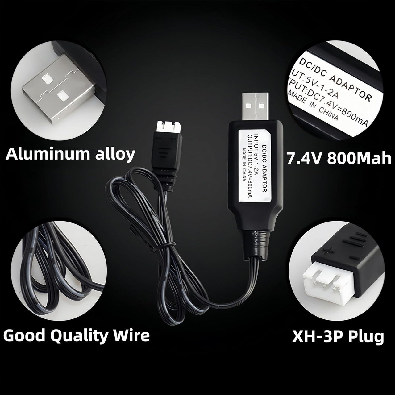 Li-Ion Battery (JST red Connector) 2s 7.4V 1200 mAh Huina 1592/1593