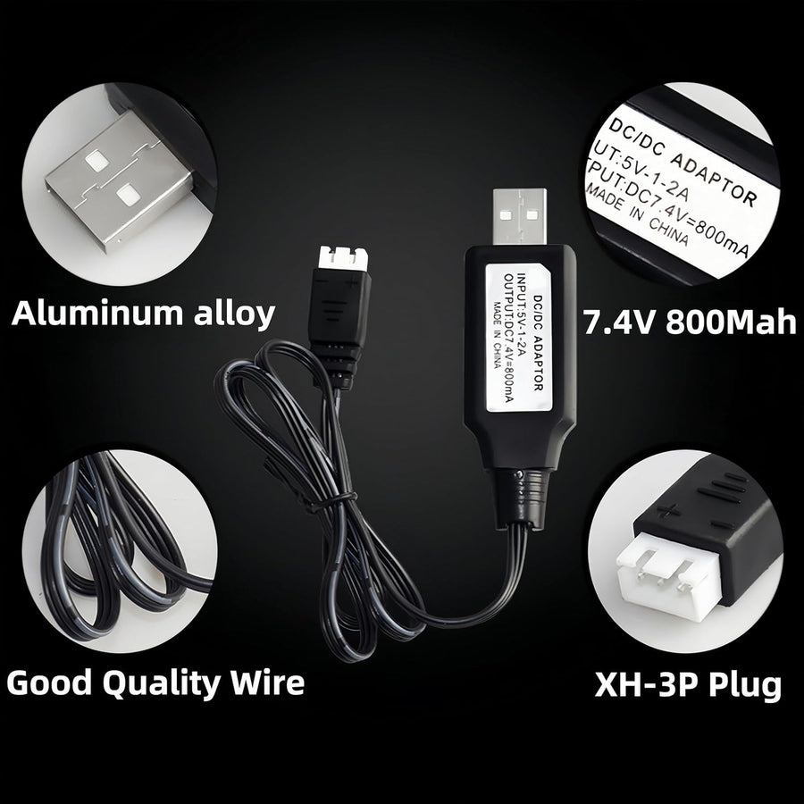 Li-Ion Battery (JST red Connector) 2s 7.4V 1200 mAh Huina 1592/1593
