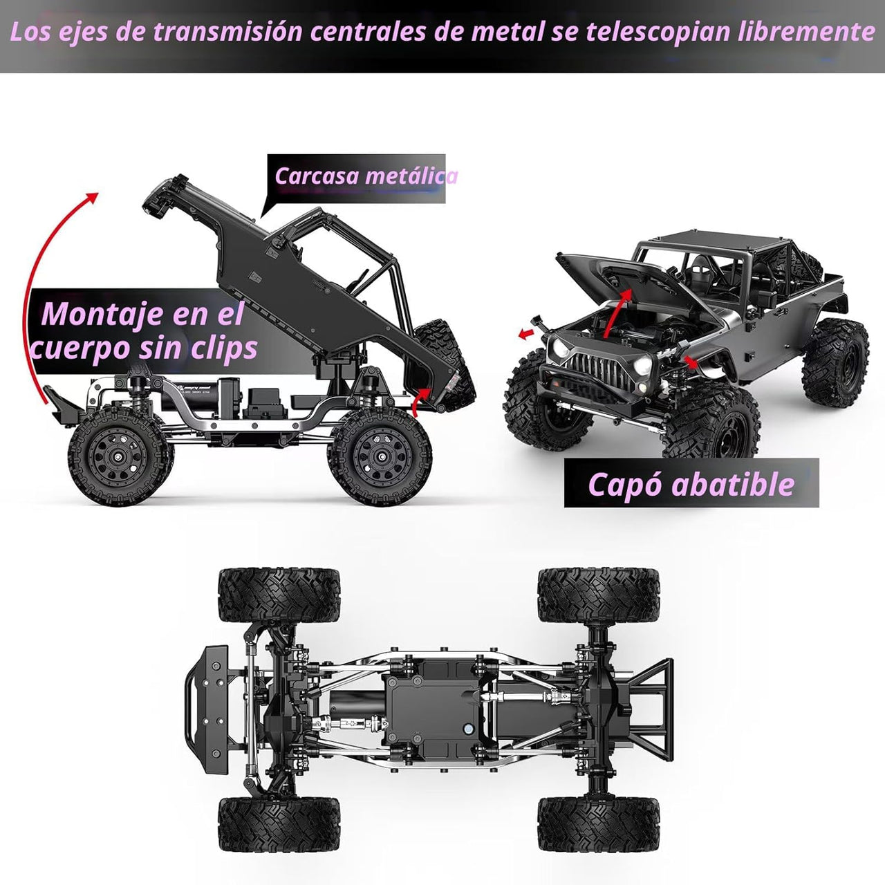 Auto Hyper Rock Crawlers 4X4 A Control Remoto Escala 1:12