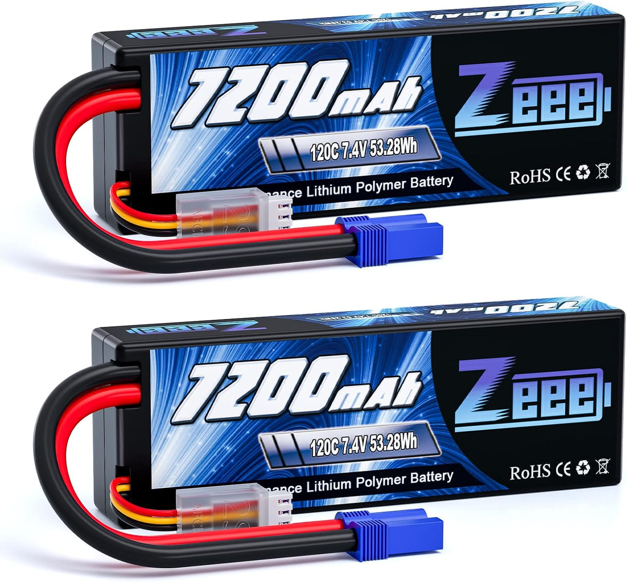 Set De Batería Tipo LiPo 2S 7.4V 7200mAh Conector EC5 Recargable