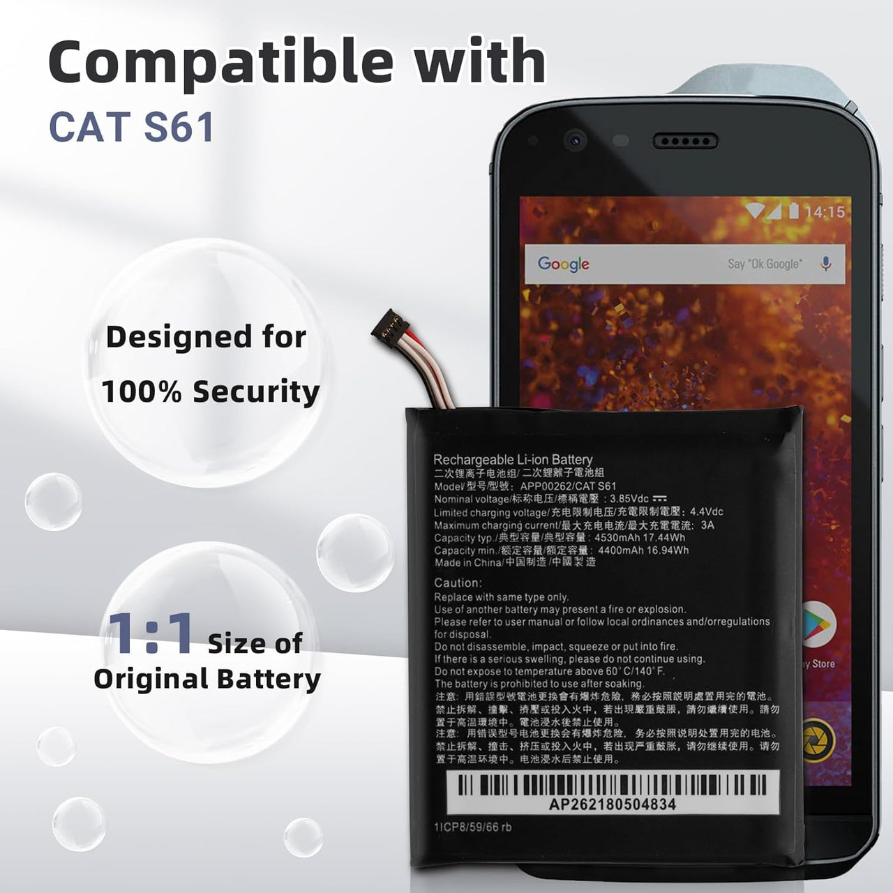 Batería 4530mAh Para Celular Caterpillar S61