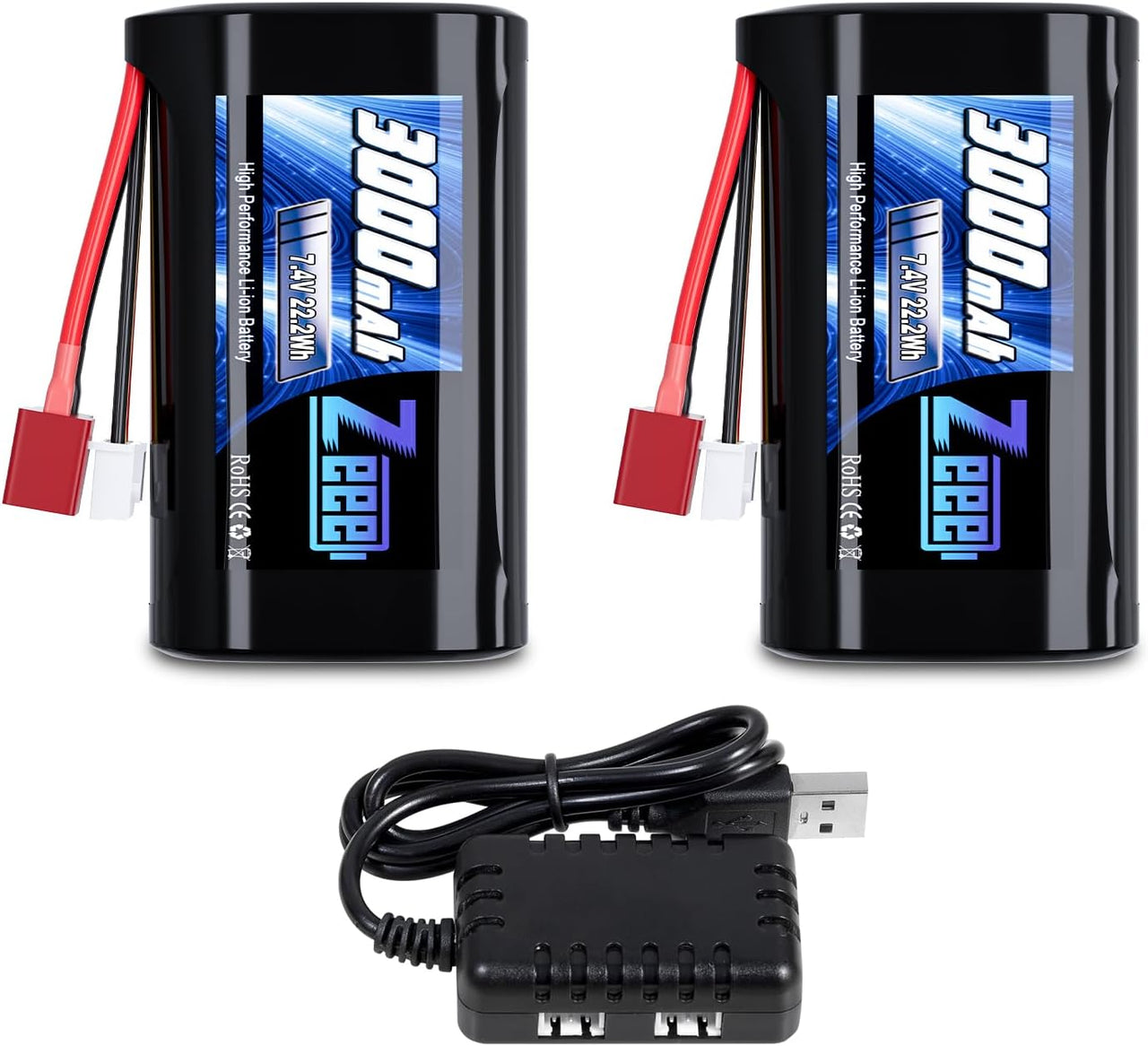 Li-Ion Battery (JST red Connector) 2s 7.4V 1200 mAh Huina 1592/1593