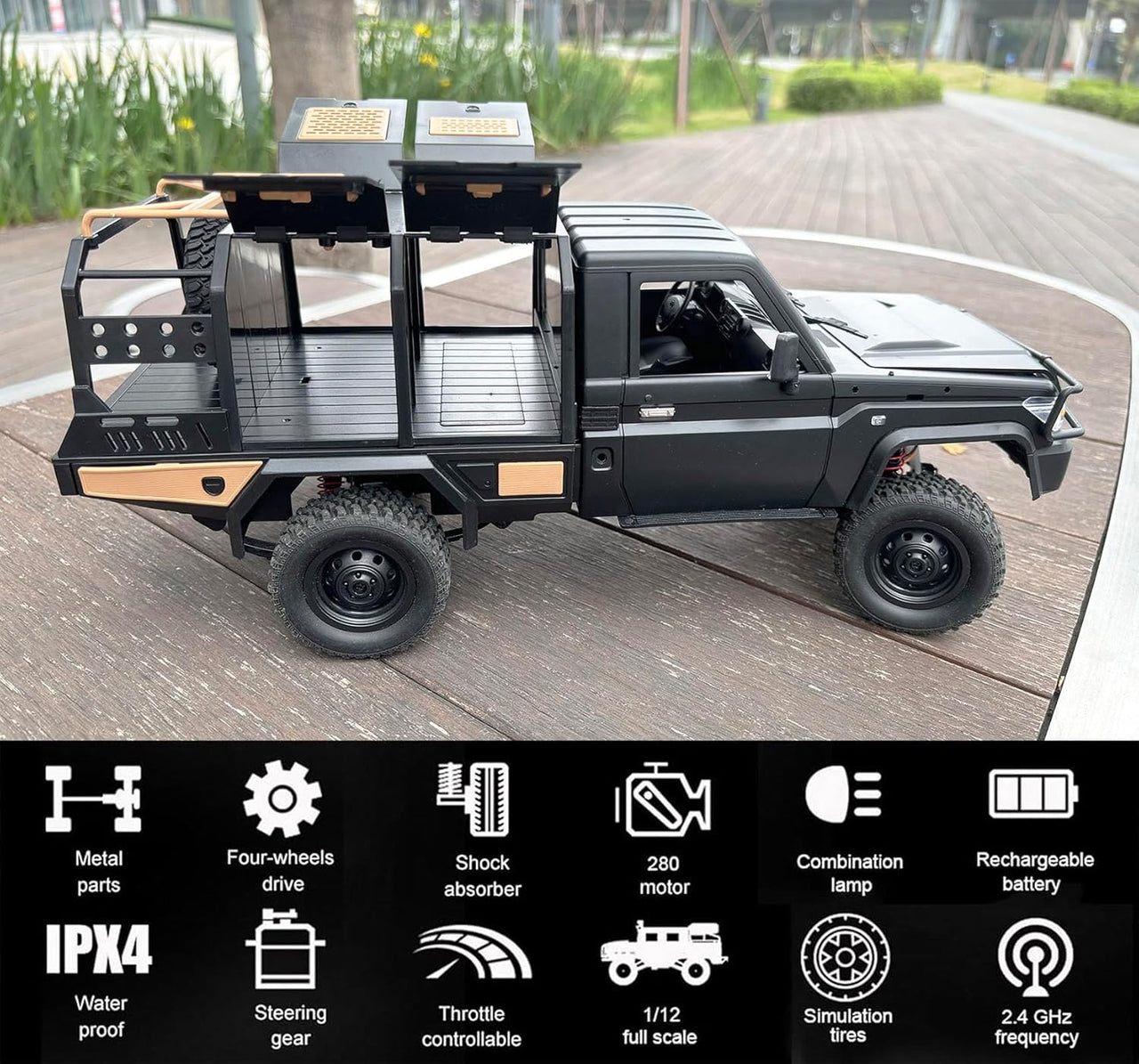 Auto Toyota Land Cruiser Pickup 4X4 A Control Remoto Escala 1:12