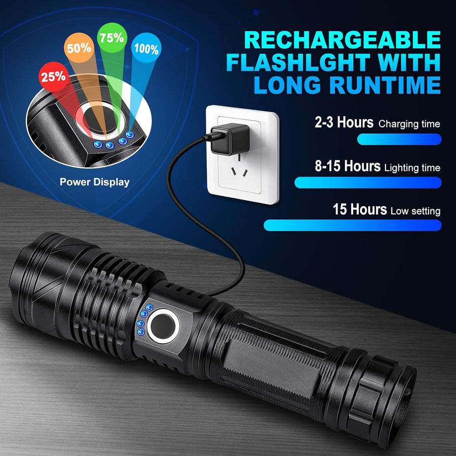 Linterna Led Recargable Intensa 990000 Lúmenes