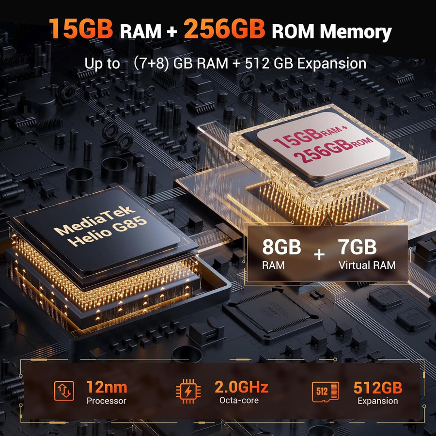 Smartphone Fossibot F106PRO 8GB De Ram + 256GB Almacenamiento Android 14