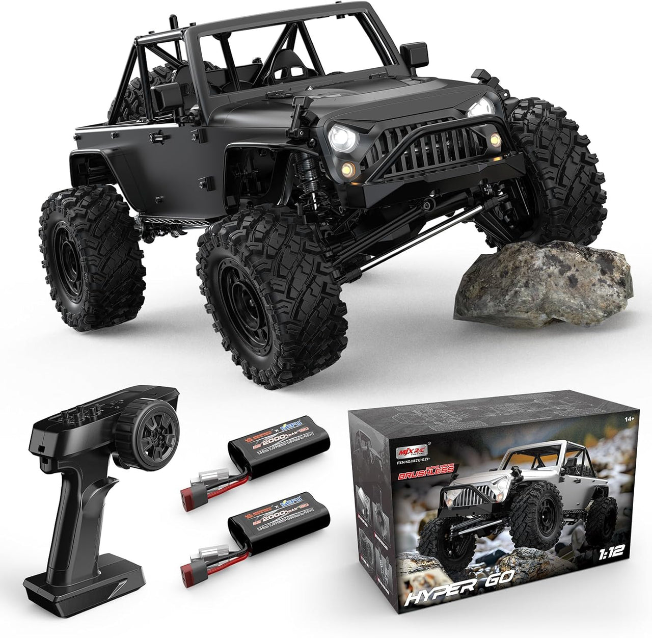 Auto Hyper Rock Crawlers 4X4 A Control Remoto Escala 1:12