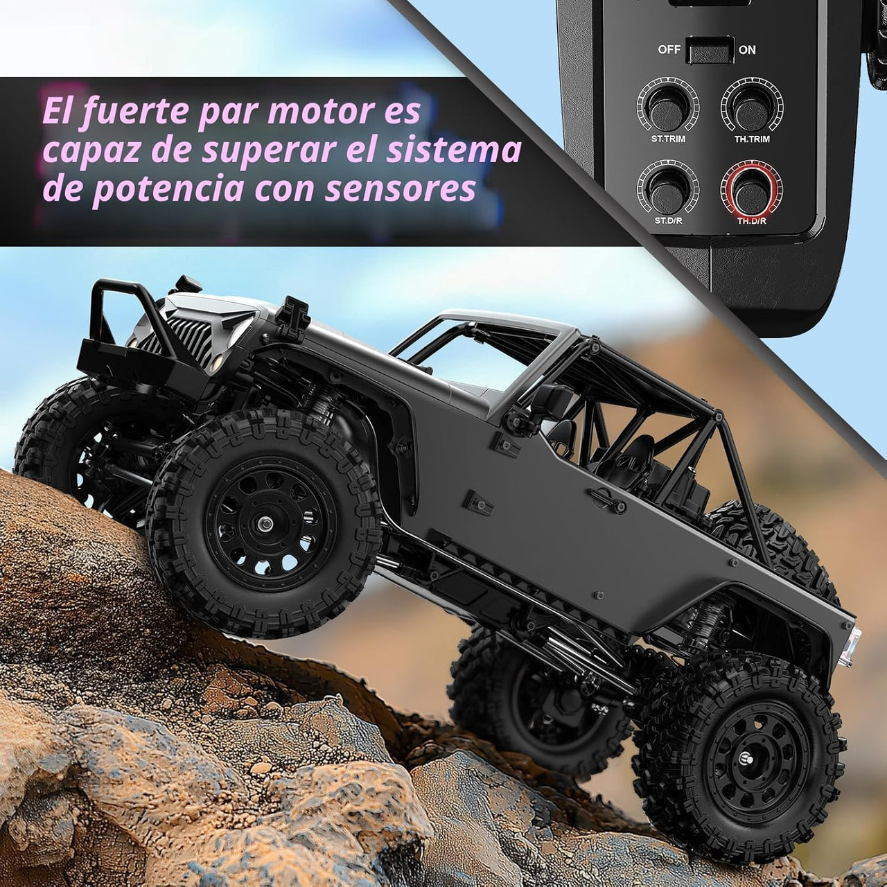 Auto Hyper Rock Crawlers 4X4 A Control Remoto Escala 1:12