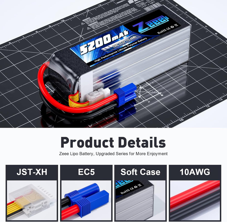 Li-Ion Battery (JST red Connector) 2s 7.4V 1200 mAh Huina 1592/1593