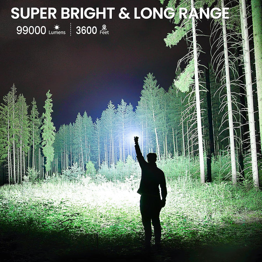 Linterna Led Recargable Intensa 90000 Lúmenes