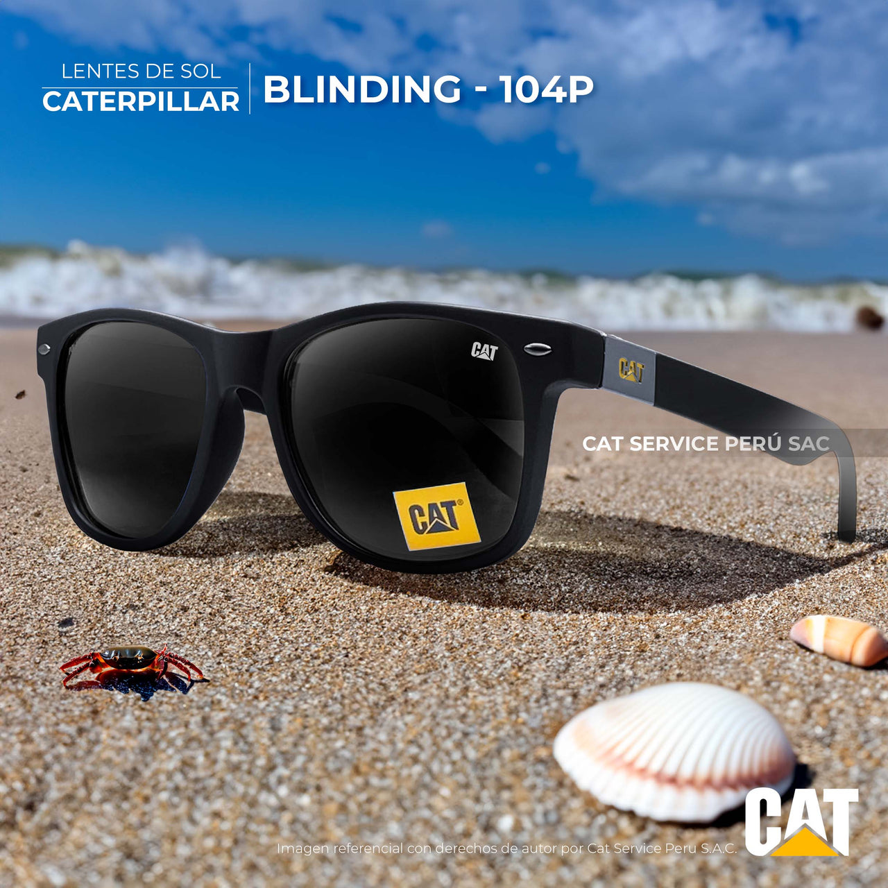 Lentes De Sol  CTS Blinding 104P Lunas Negro Polarizado