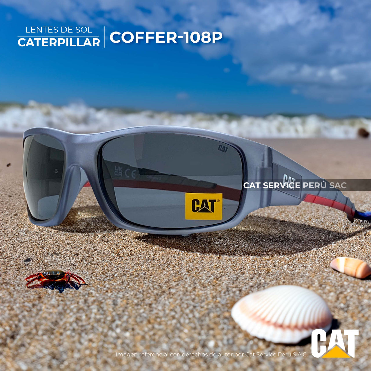 Lentes De Sol  CTS Coffer 108P Lunas Grises Mate Polarizadas