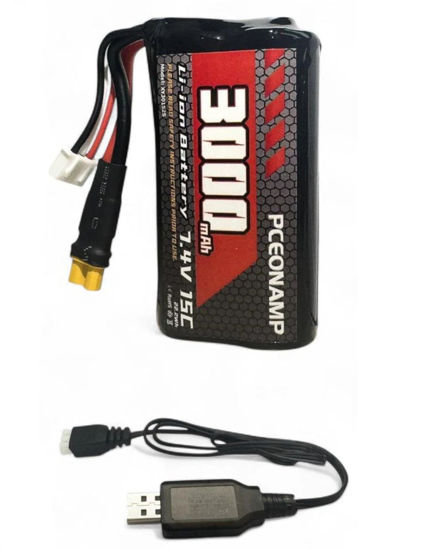 Batería Li-ion De Litio De 7.4V 3000mAh Con Conector XT30 Recargable