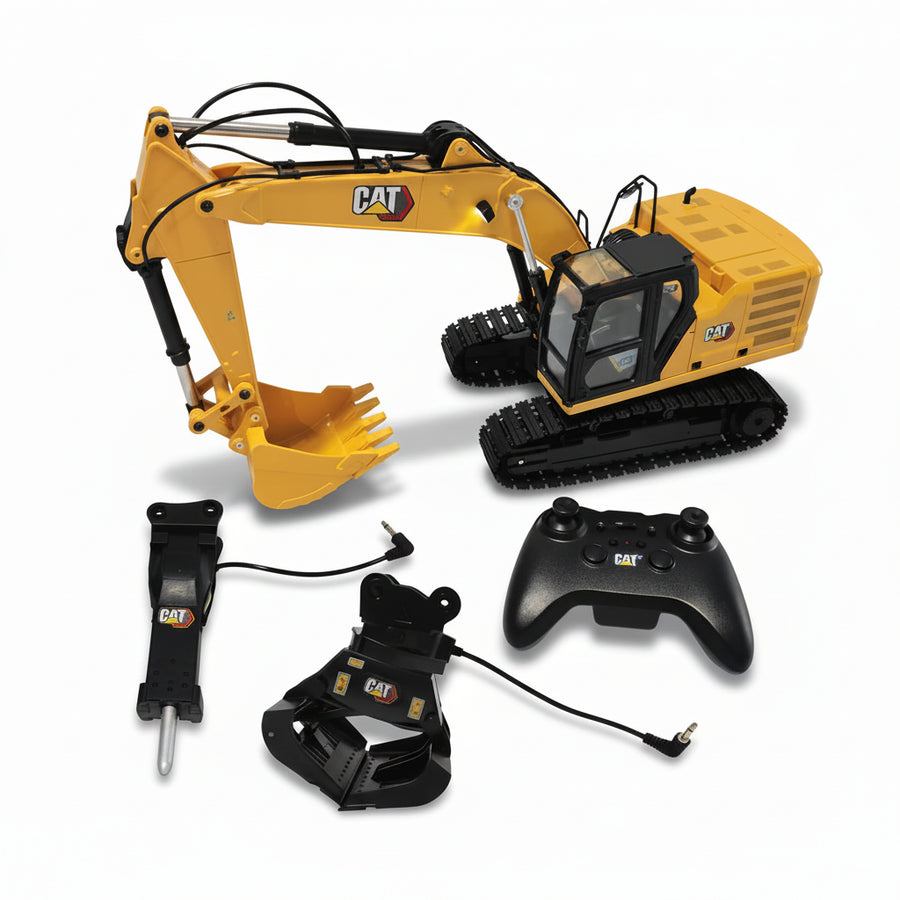 Excavadora De Orugas Caterpillar 320 + Herramientas Intercambiables A Control Remoto Escala 1:16