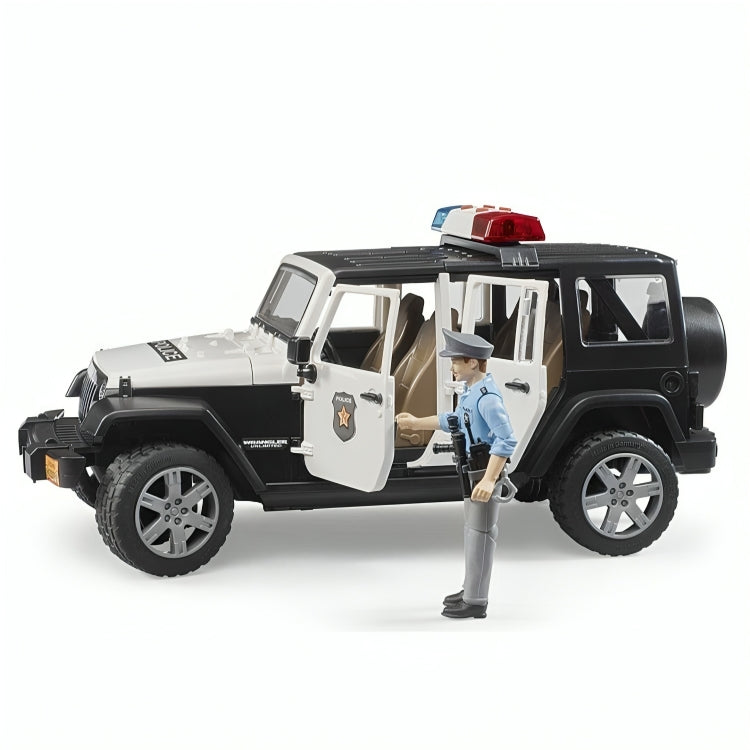 Auto De Policía Jeep Rubicon & Figura De Policía Escala 1:16 (Modelo Descontinuado)