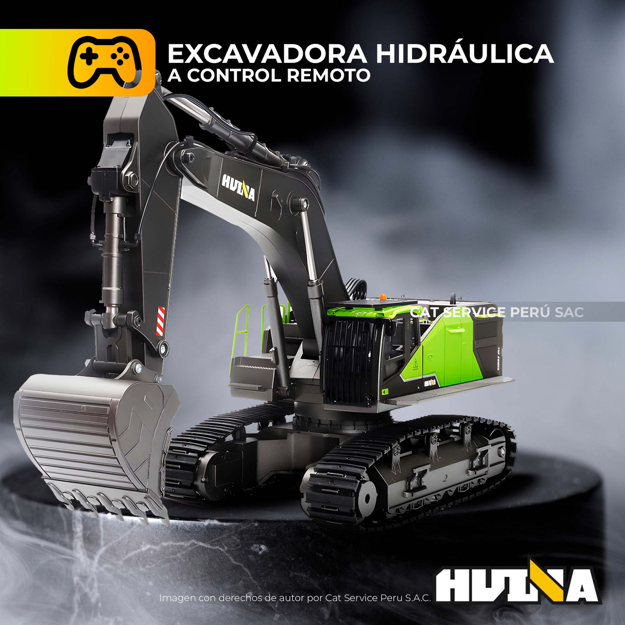 Excavadora De Orugas Huina Control Remoto Escala 1:14