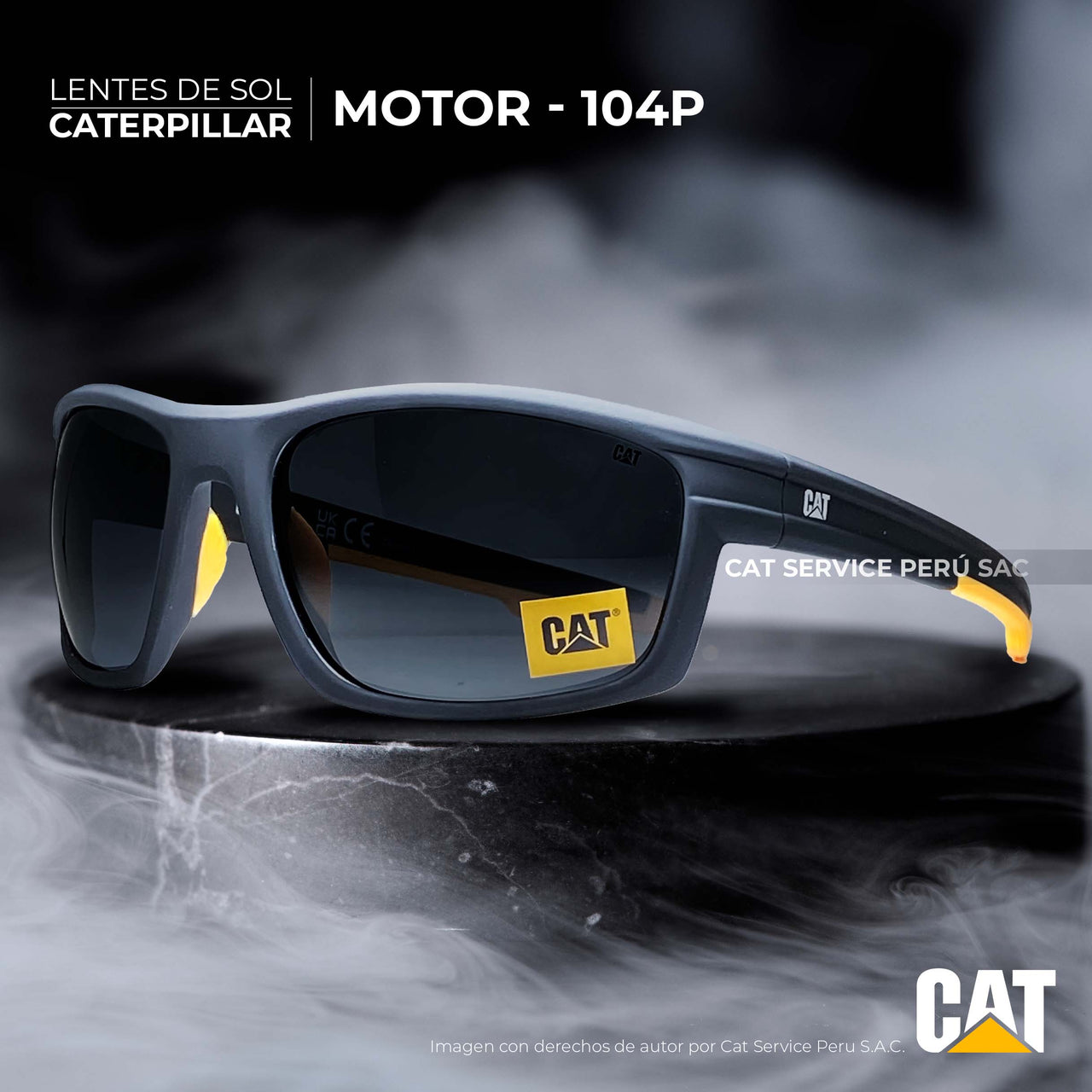 Lentes De Sol  CTS Motor 104P Lunas Negras Polarizadas