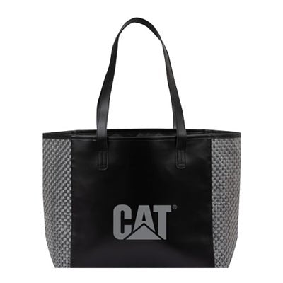 Bolso Tote Grande Con Tejido Plateado - KATZER