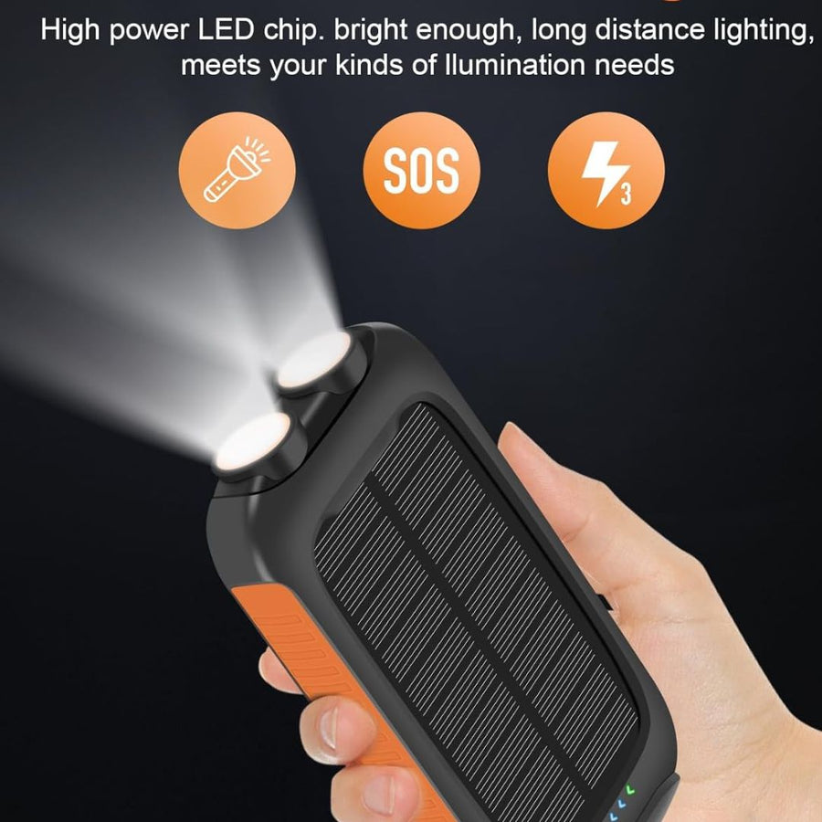Cargador Portátil Solar YELOMIN De 38800 mAh, Batería Externa De 5 V/3,1 A, Cargador Rápido, Puertos Tipo C Con Linternas LED, perfecto Para Viajes De Camping - KATZER
