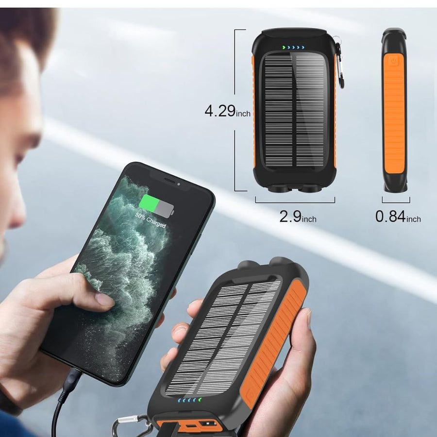 Cargador Portátil Solar YELOMIN De 38800 mAh, Batería Externa De 5 V/3,1 A, Cargador Rápido, Puertos Tipo C Con Linternas LED, perfecto Para Viajes De Camping - KATZER