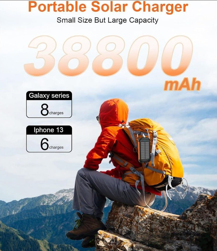 Cargador Portátil Solar YELOMIN De 38800 mAh, Batería Externa De 5 V/3,1 A, Cargador Rápido, Puertos Tipo C Con Linternas LED, perfecto Para Viajes De Camping - KATZER
