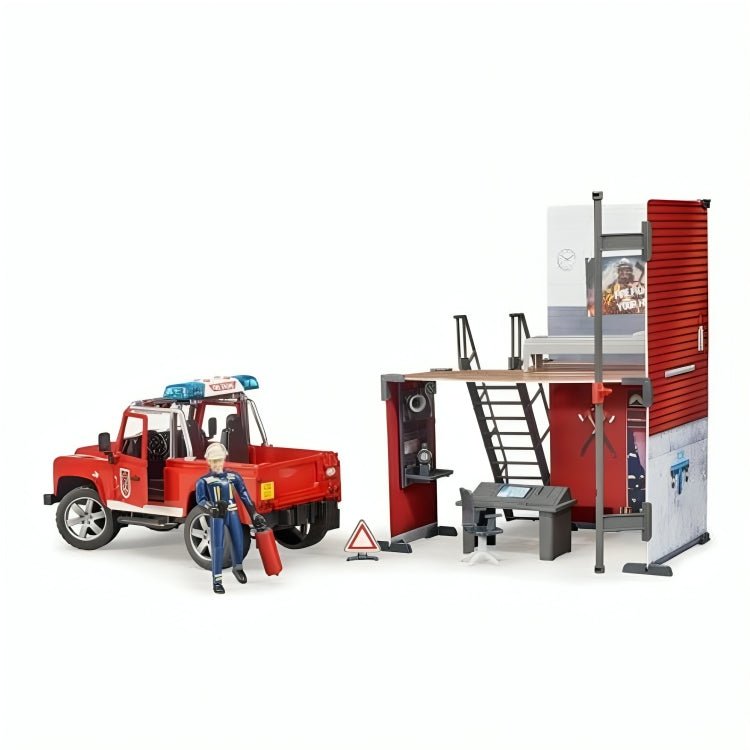 Set De Bomberos & Auto Land Rover Escala 1:16 - KATZER