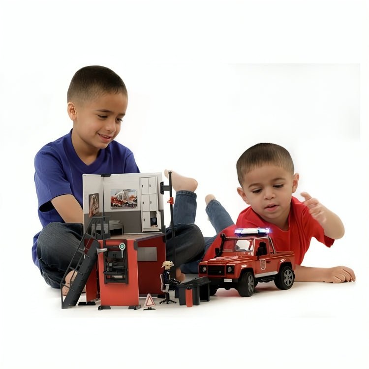 Set De Bomberos & Auto Land Rover Escala 1:16 - KATZER