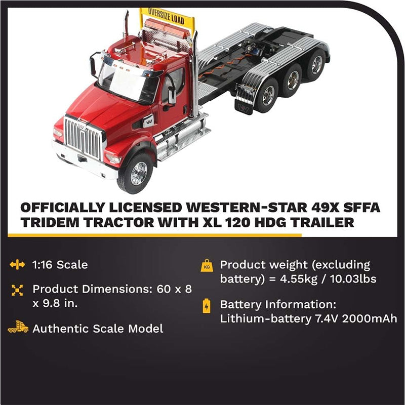 Cama Baja Western Star 49X Control Remoto Escala 1:16
