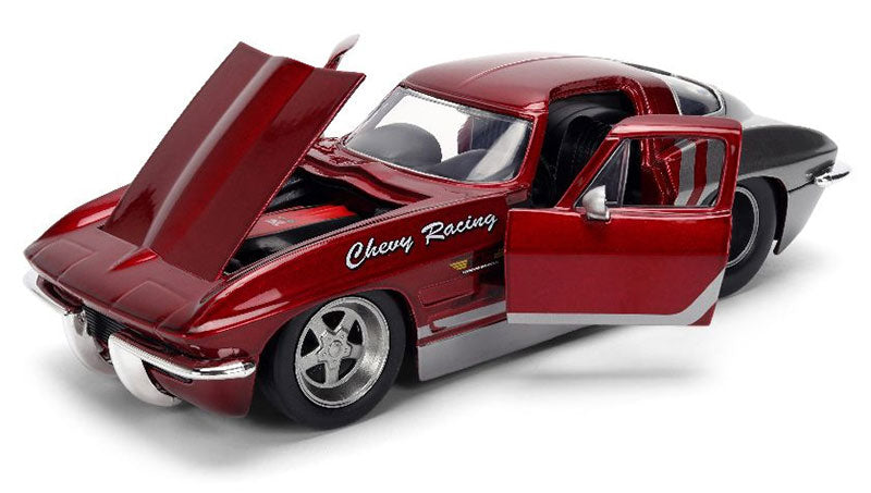 Auto Chevrolet Corvette Año 1963 Chevy Racing Escala 1:24